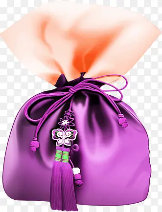 紫色绸缎礼袋文房四宝