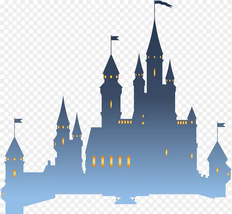 梦幻蓝色城堡图案
