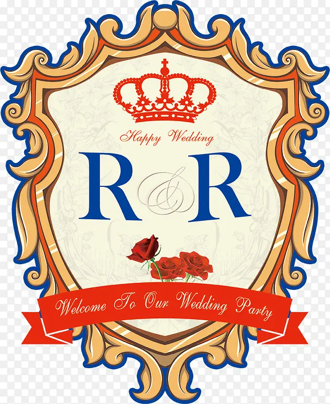 皇冠花朵婚礼logo