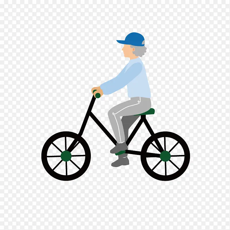 手绘卡通骑单车的人装饰海报设计
