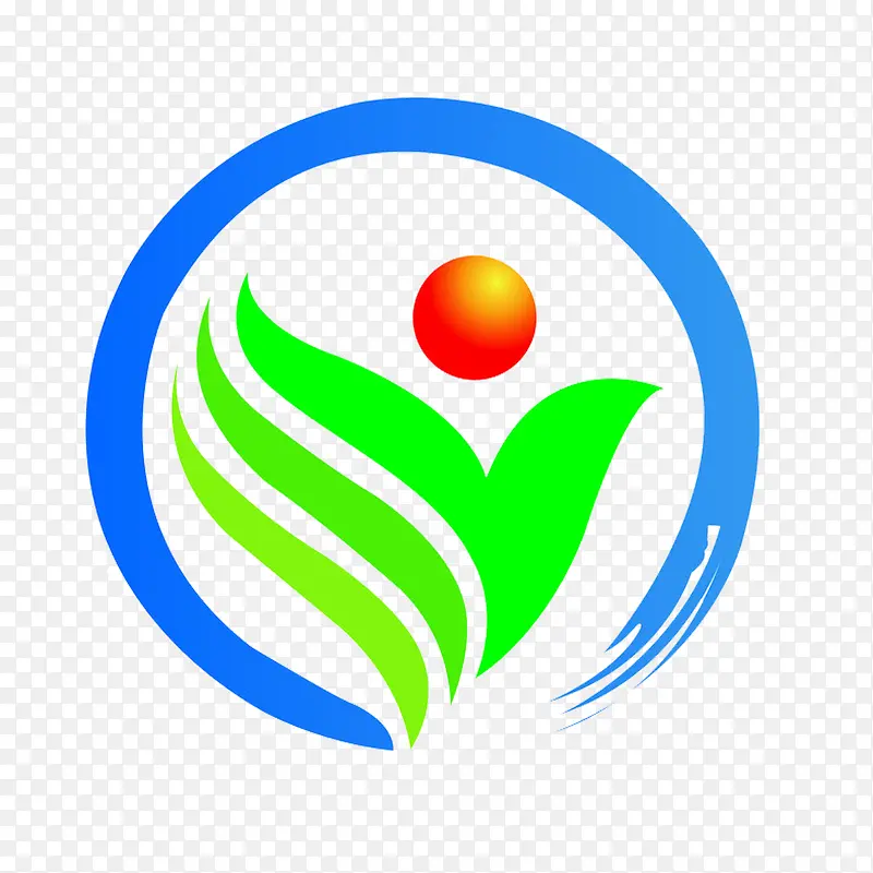 圆形蓝色和平鸽园林logo
