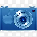 蓝色拟物化照相机
