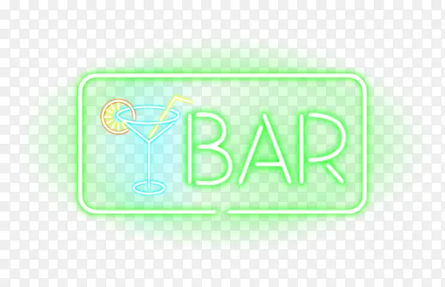 炫酷绿色霓虹灯bar酒吧标志