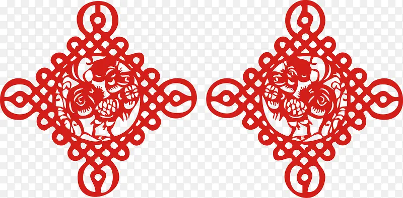 中国结鸡年剪纸窗花春节元旦