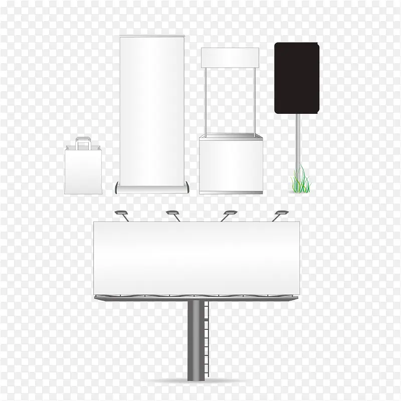 户外大型空白广告牌矢量素材
