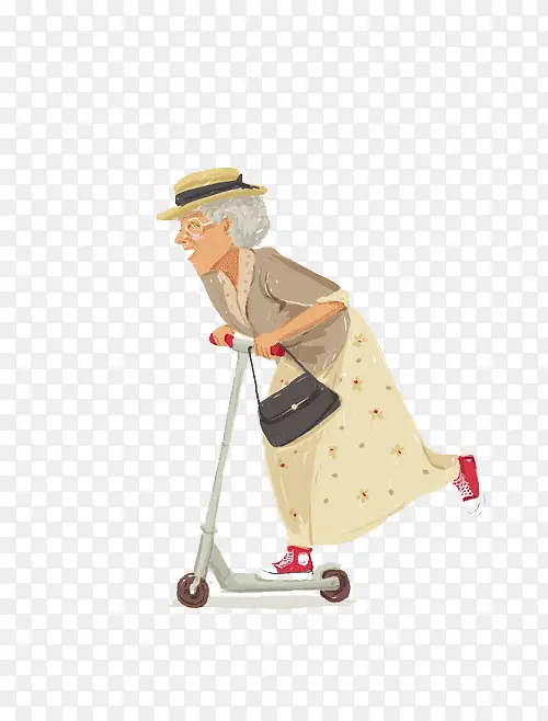 滑板老奶奶