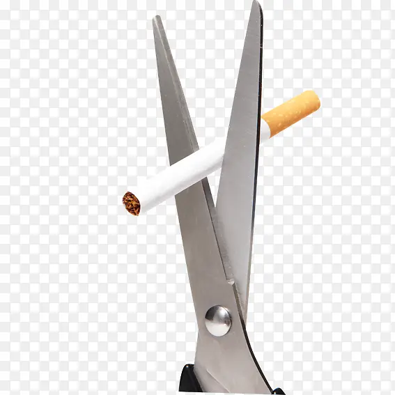 剪刀剪断香烟