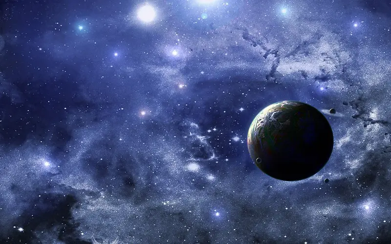 蓝色星空星光星球