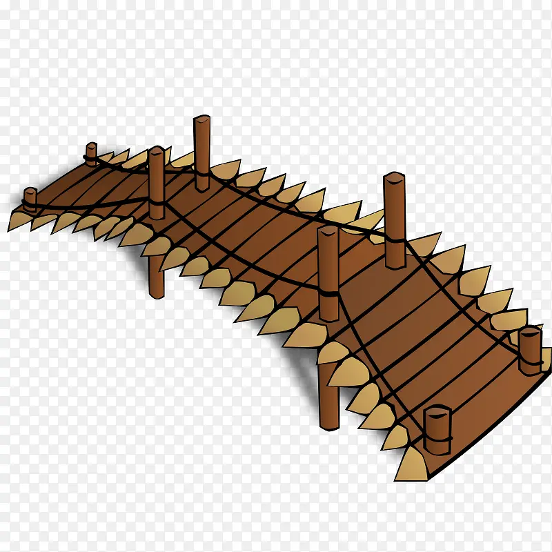木头拼接的卡通桥