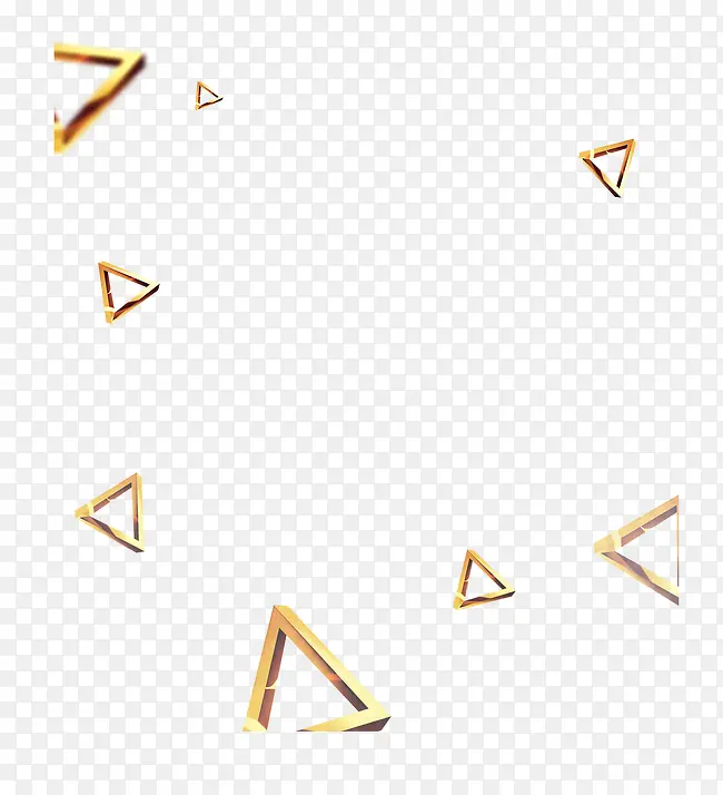 金色3D三角形漂浮