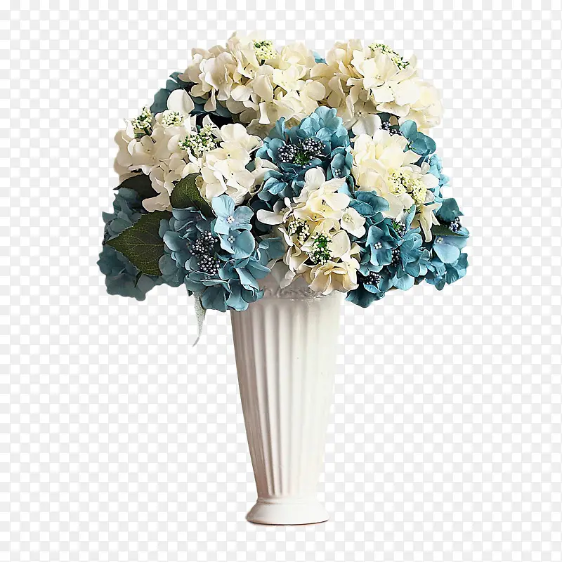 陶瓷花瓶里的蓝白花