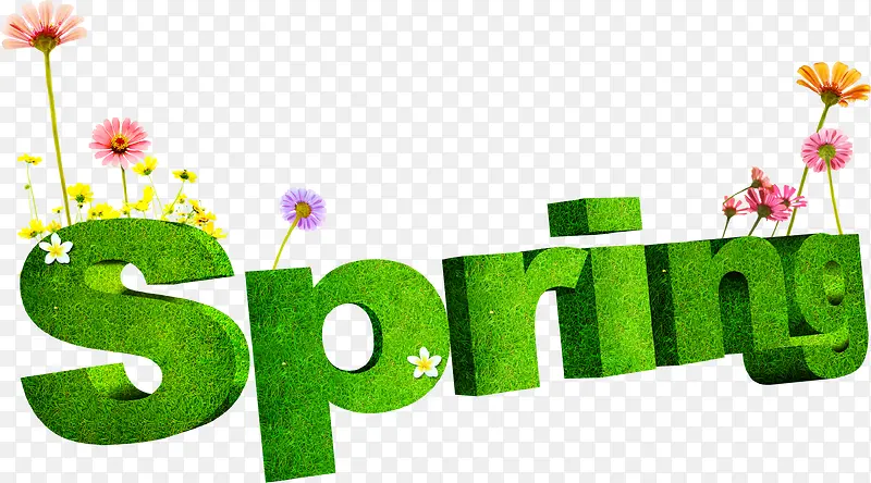 绿色spring地球海报模板
