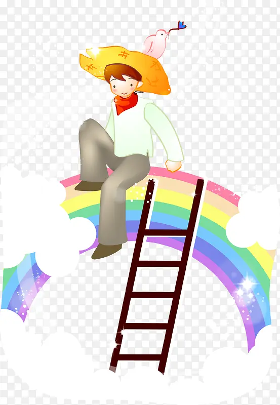 爬到彩虹上的人