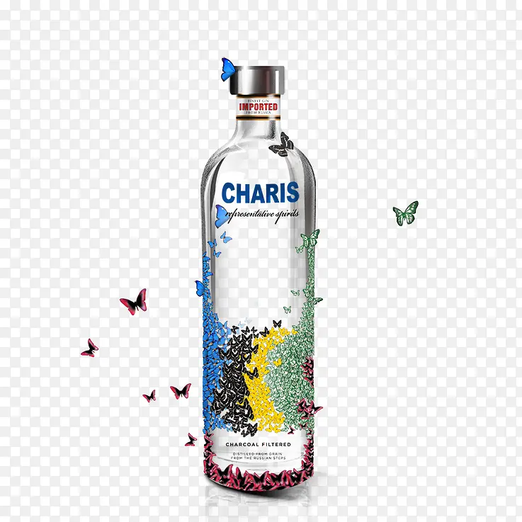 创意酒瓶瓶贴设计海报图片素材