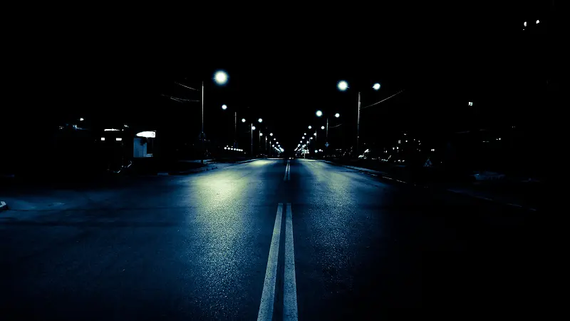 公路夜晚宽屏黑色