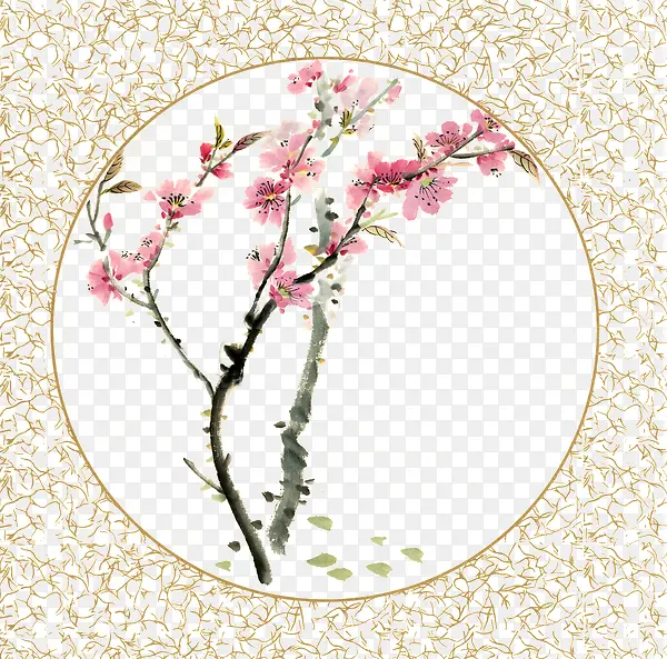 水墨桃花