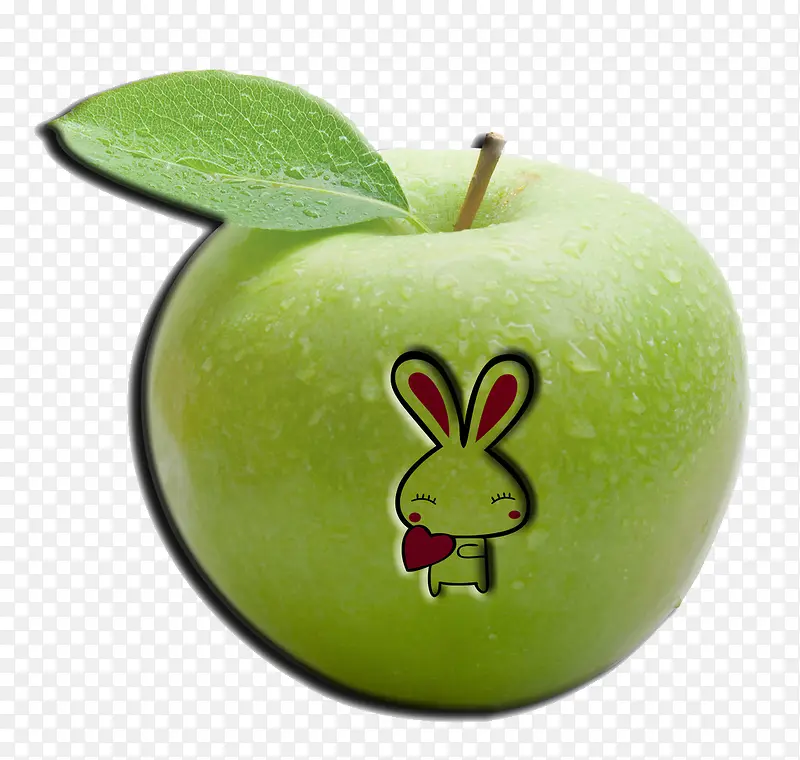 小白兔青苹果图片素材