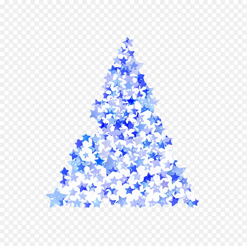 蓝色星星圣诞树图片素材