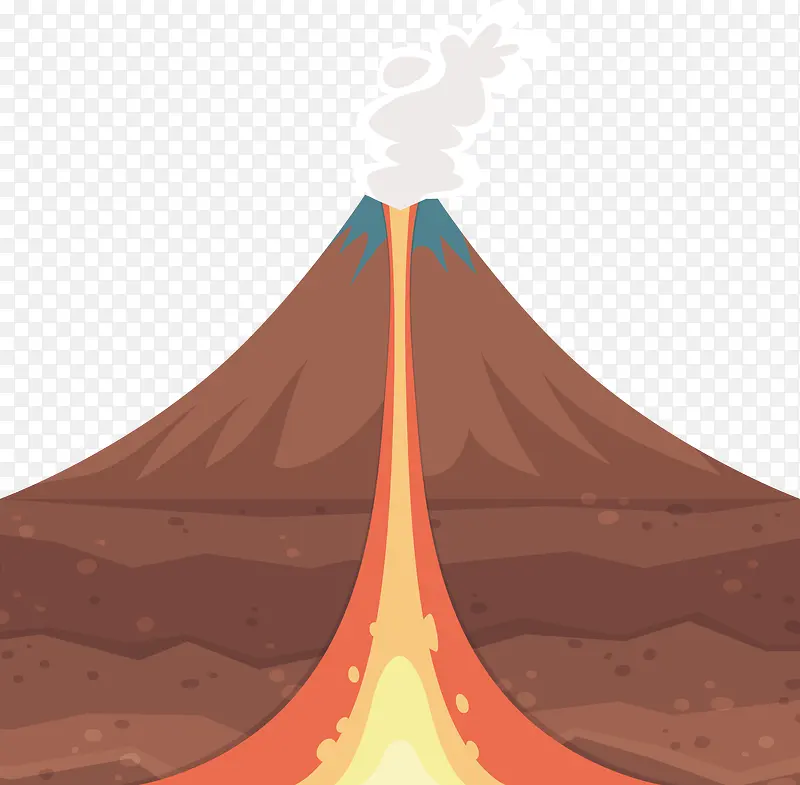 矢量手绘火山