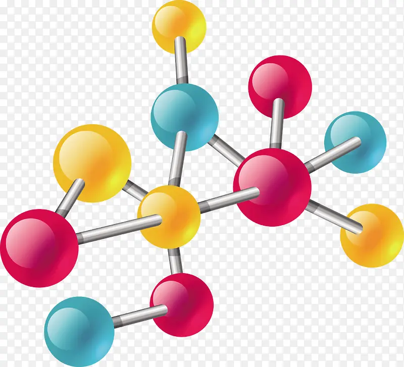 矢量彩色化学分子结构