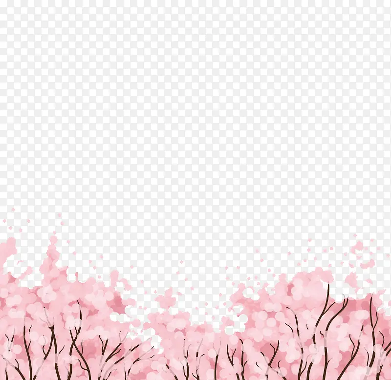绚烂粉色樱花海矢量素材