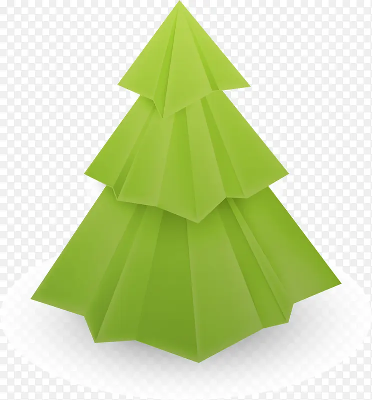 矢量手绘折纸圣诞树