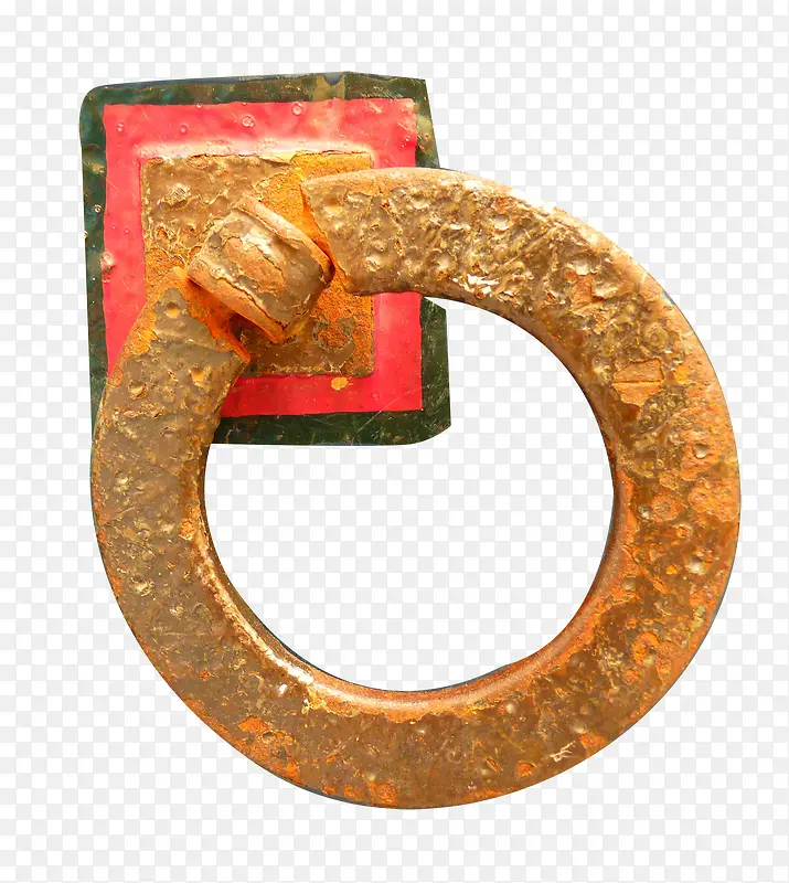 金色红色铁锈环形物件