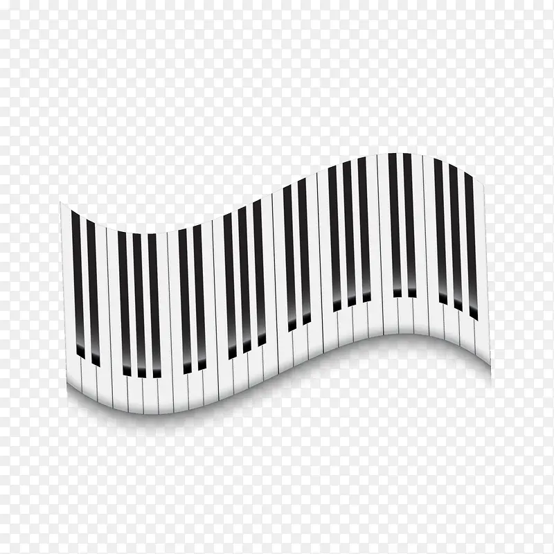 曲线钢琴键盘矢量图
