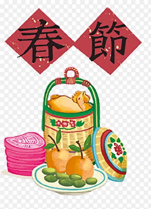 春节年味食物插画