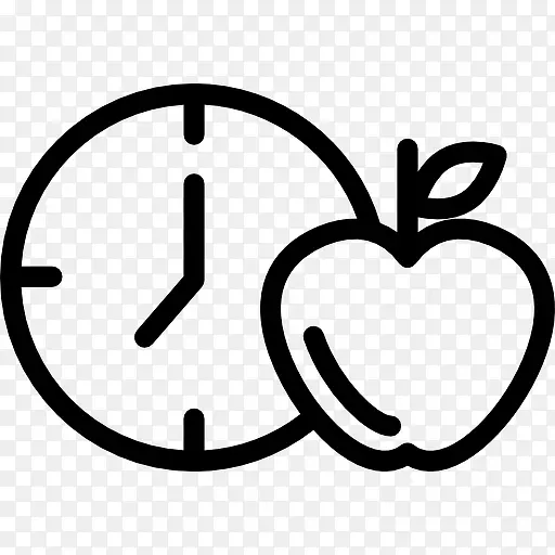 时钟旁边的苹果图标