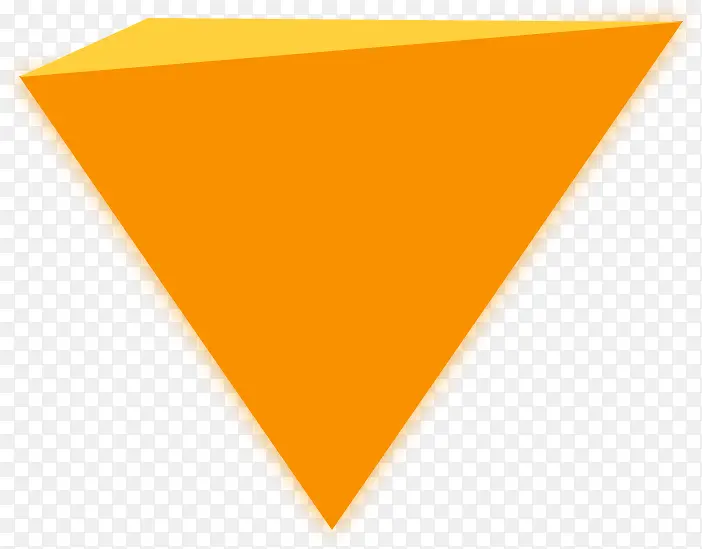 手绘橙黄色卡通三角形立体效果