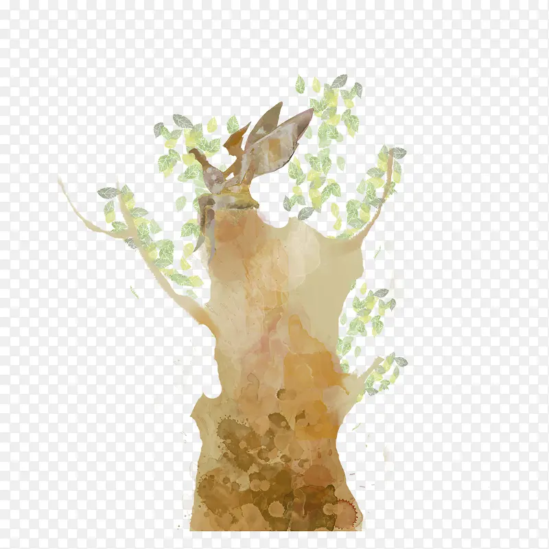 水彩树木PNG图片素材下载_图片编号yglogzbp-免抠素材网