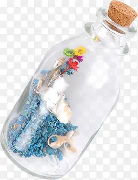 创意合成海边旅游的漂流瓶