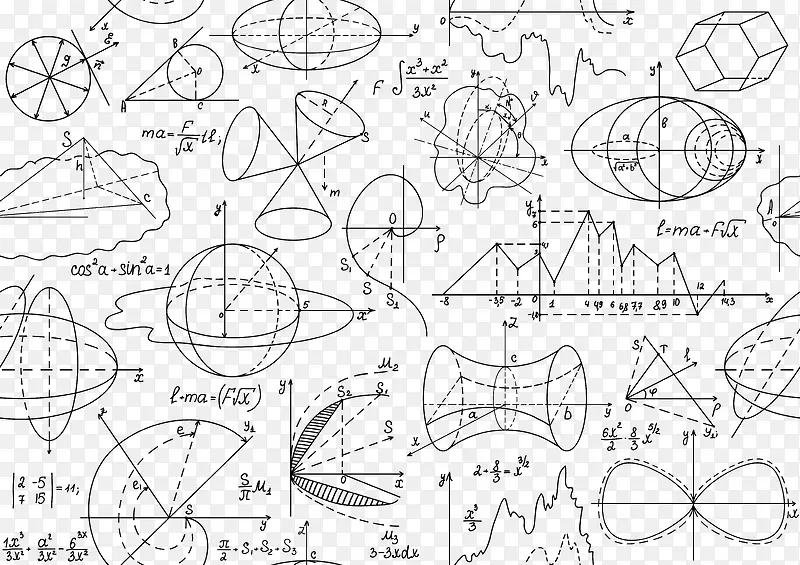 漂浮矢量各种数学图像