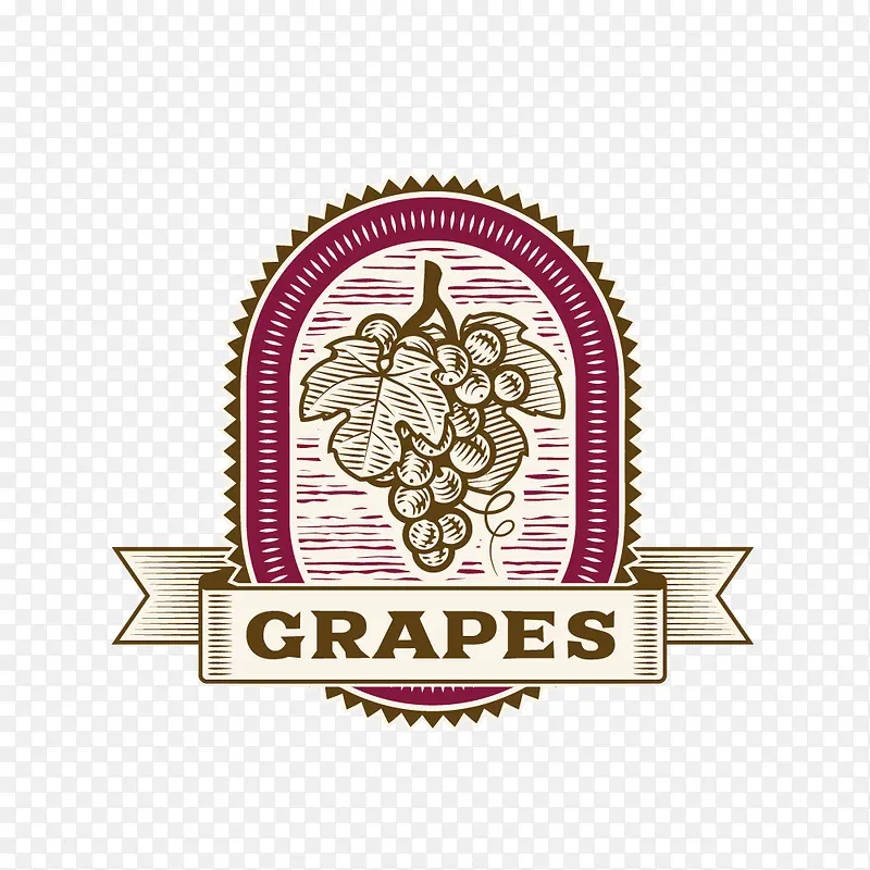 葡萄水果欧式标签