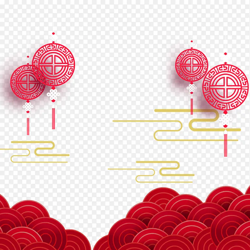 中国风红色海报装饰