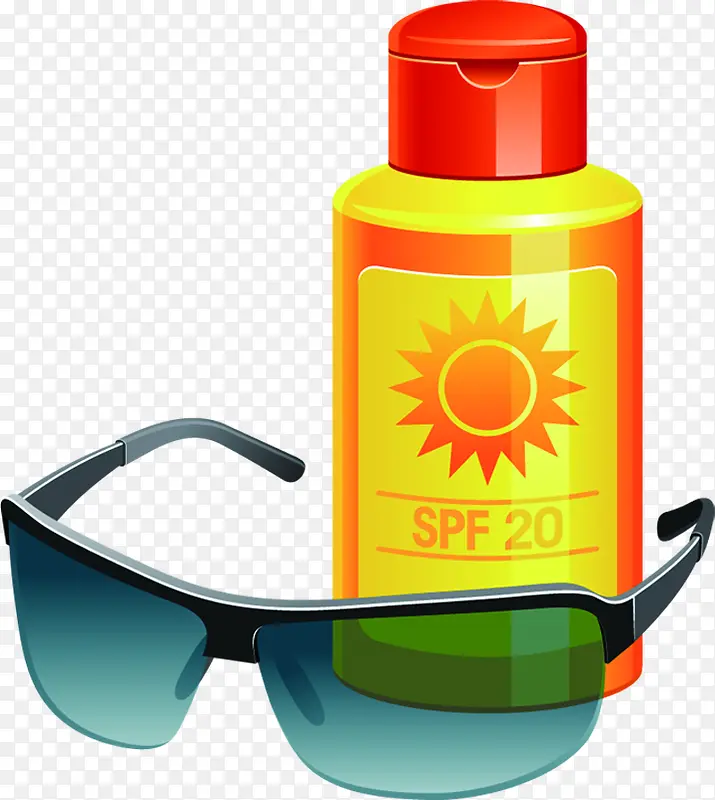 夏日抗紫外线防晒霜太阳镜卡通