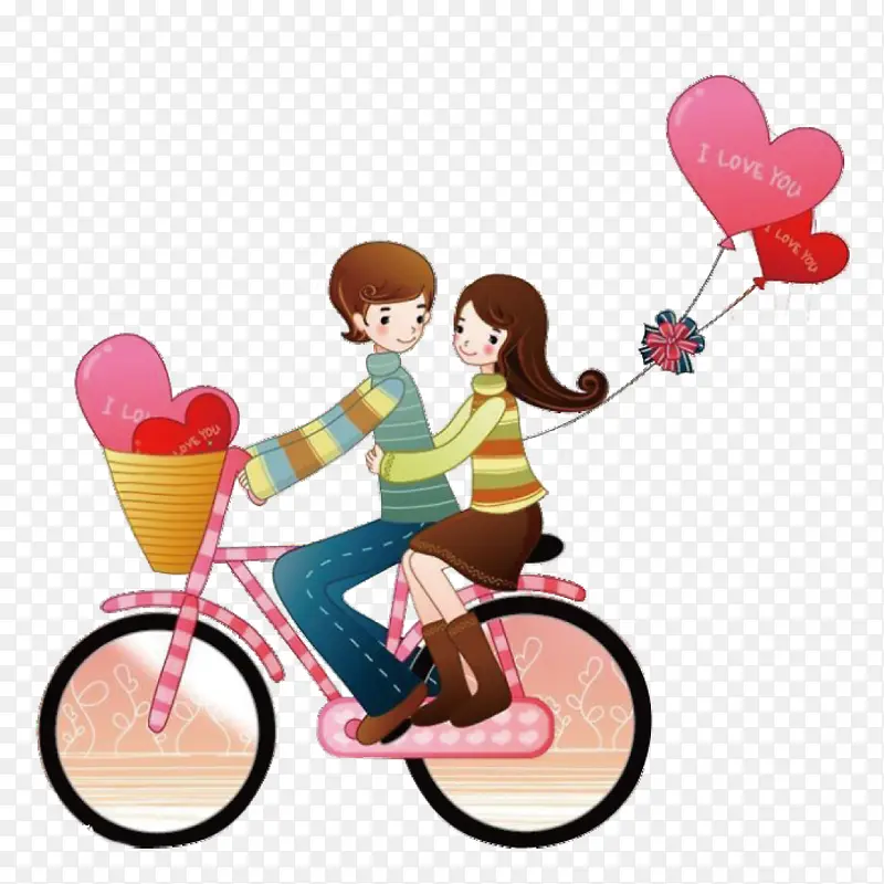 骑单车的幸福情侣