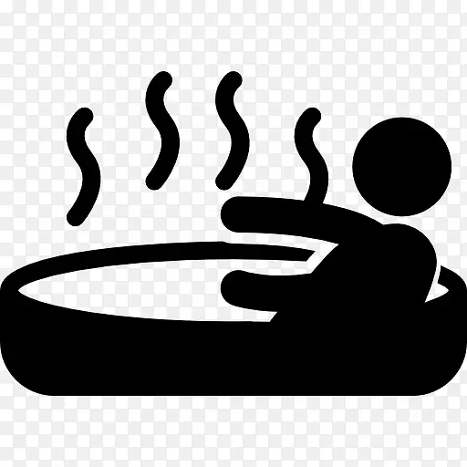 人享受按摩浴缸的热水浴图标