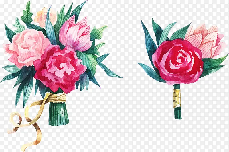 矢量手绘手捧花