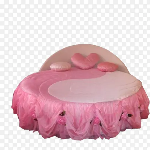 粉红色情趣圆床
