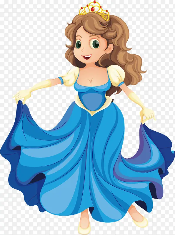 蓝色长裙的公主