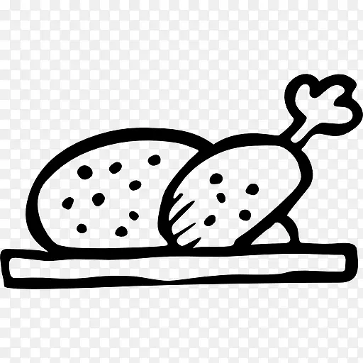鸡手绘肉块图标