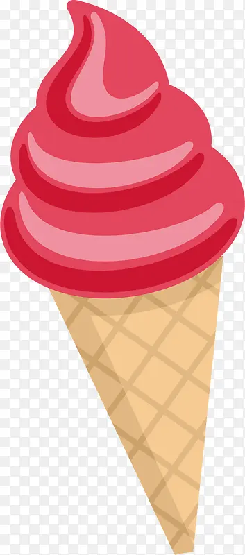 矢量图粉色水彩冰淇淋