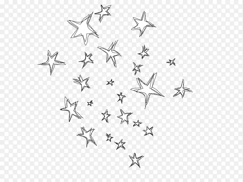 创意高清素描手绘天空中的星星