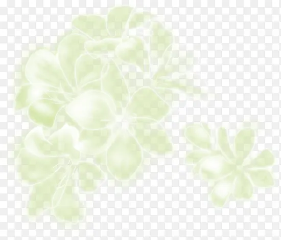 绿色古风花朵装饰