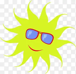 戴墨镜的太阳卡通形象设计素材