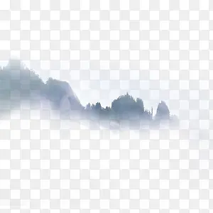 黑白山水宣传海报效果元素