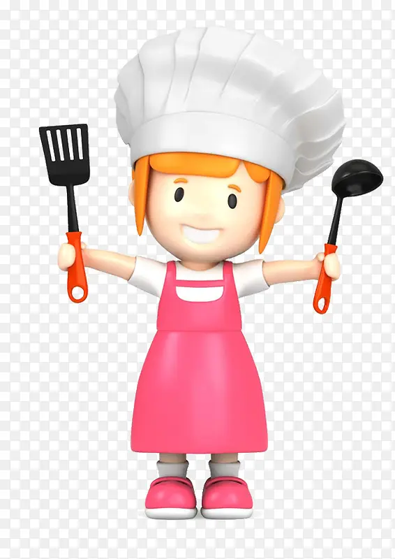 卡通厨师小女孩