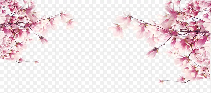 粉色中国风桃花装饰图案